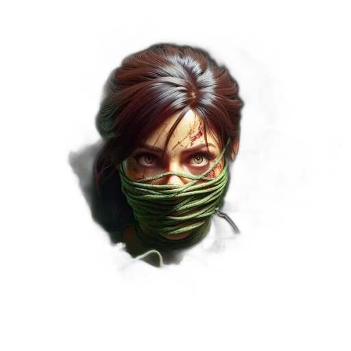 mask, face, staff, creature, photorealistic, comic book art, cyberpunk, pixel art transparent PNG cut-out