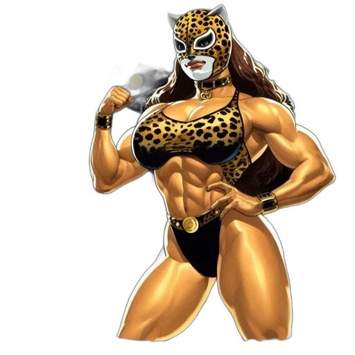 animal, mask, jewelry, comic book art, concept art, fantasy art, pixel art, muscular transparent PNG cut-out