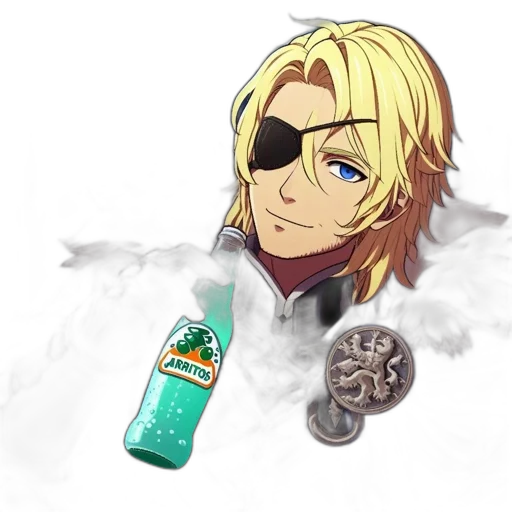 bottle, weapon, dragon, sword, anime, vaporwave, pixel art, cartoon transparent PNG cut-out