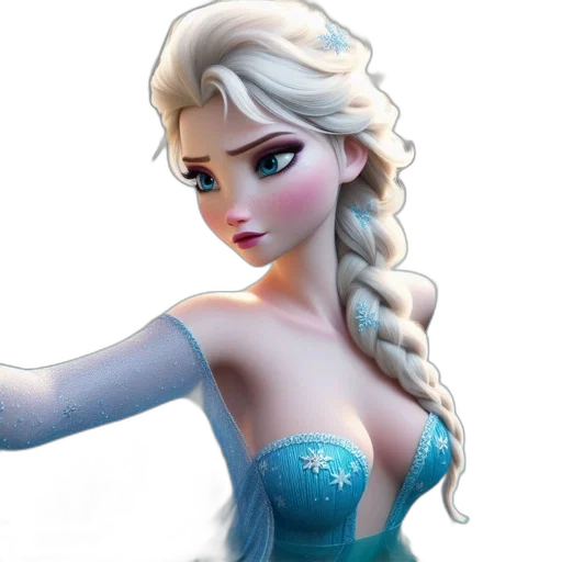 dress, 3d render, fantasy art, concept art, cartoon, snow, enchanting, female transparent PNG cut-out