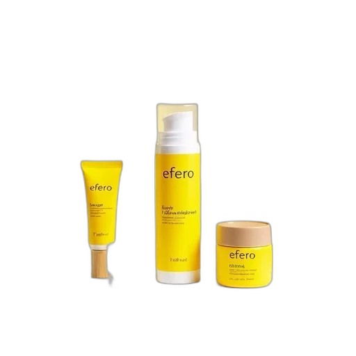 yellow, white, cosmetic, product, brand, name, efero, displayed transparent PNG cut-out