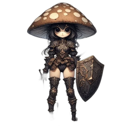 umbrella, dress, sword, weapon, fantasy art, concept art, pixel art, 3d render transparent PNG cut-out
