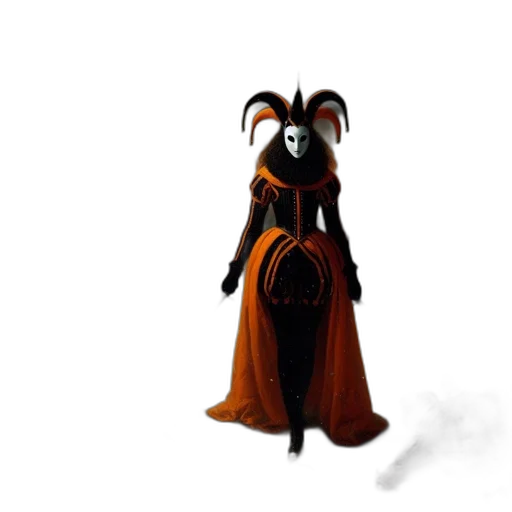 dress, robot, staff, mask, concept art, 3d render, fantasy art, pixel art transparent PNG cut-out