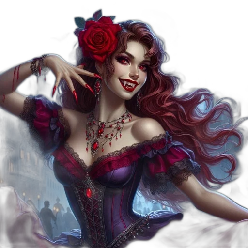 dress, fantasy art, concept art, photorealistic, comic book art, red, dark, captivating transparent PNG cut-out