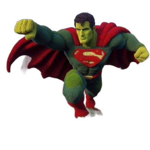 comic book art, concept art, 3d render, photorealistic, elaborate, topiary, statue, superman transparent PNG cut-out