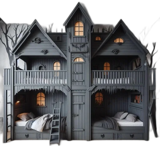 furniture, 3d render, concept art, photorealistic, fantasy art, night, forest, multi-level transparent PNG cut-out