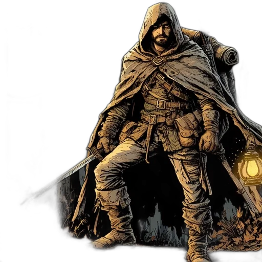 jacket, comic book art, concept art, fantasy art, earth tones, golden, during, twilight transparent PNG cut-out