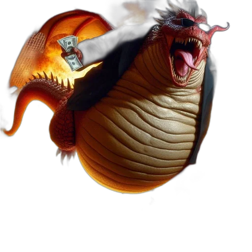 dragon, creature, animal, food, concept art, 3d render, photorealistic, fantasy art transparent PNG cut-out