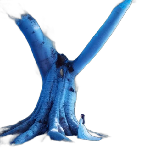 dragon, hair, animal, weapon, 3d render, photorealistic, concept art, blue transparent PNG cut-out