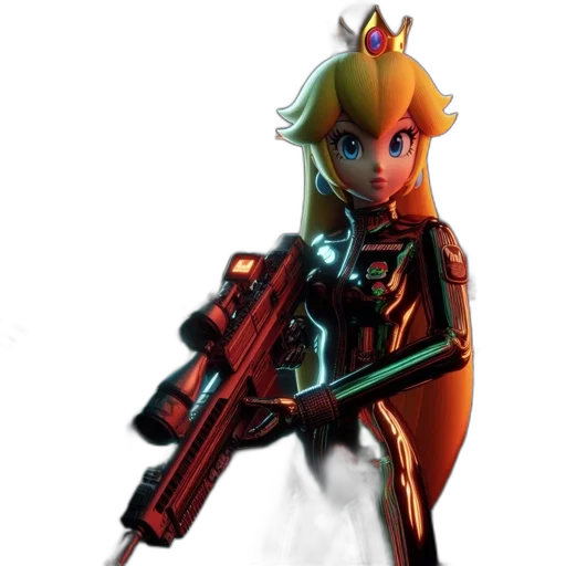 weapon, staff, robot, concept art, 3d render, pixel art, fantasy art, female transparent PNG cut-out