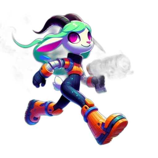 robot, concept art, 3d render, vaporwave, cartoon, neon, colorful, blue transparent PNG cut-out