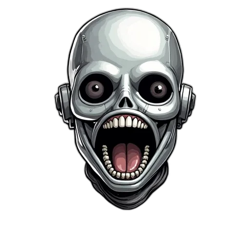 mask, face, robot, creature, concept art, pixel art, comic book art, photorealistic transparent PNG cut-out
