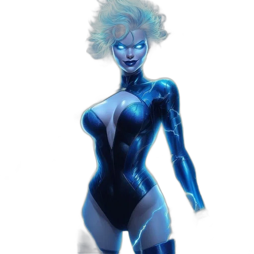 robot, comic book art, concept art, fantasy art, 3d render, neon lights, blue, nighttime transparent PNG cut-out