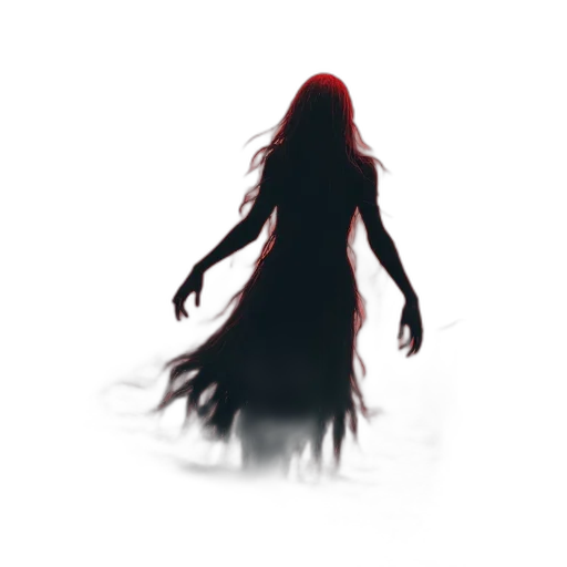 creature, dress, hair, staff transparent PNG cut-out