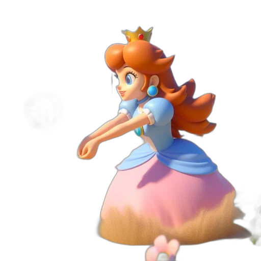 dress, crown, staff, weapon, 3d render, concept art, pixel art, watercolor transparent PNG cut-out