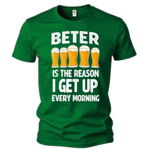 green, t-shirt, graphic, design, reads, beer, reason, get transparent PNG cut-out