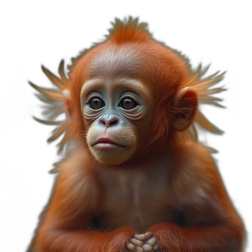 animal, creature, staff, face, photorealistic, 3d render, concept art, oil painting transparent PNG cut-out