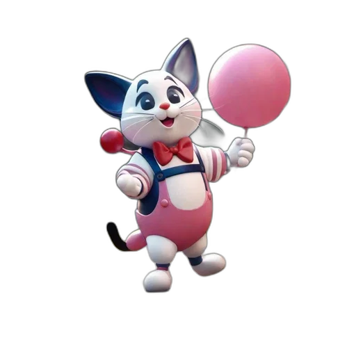 animal, staff, creature, 3d render, concept art, cheerful, cat, character transparent PNG cut-out