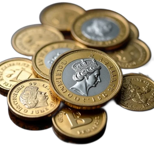 three, pound, coins, image transparent PNG cut-out