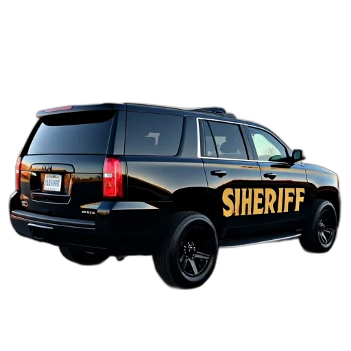black, suv, sheriff, logo, side, parked, parking, lot transparent PNG cut-out
