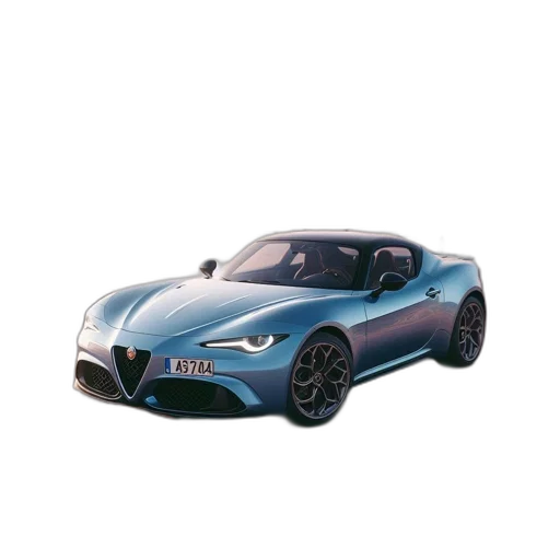 car, 3d render, photorealistic, concept art, metallic, blue, sports, sits transparent PNG cut-out