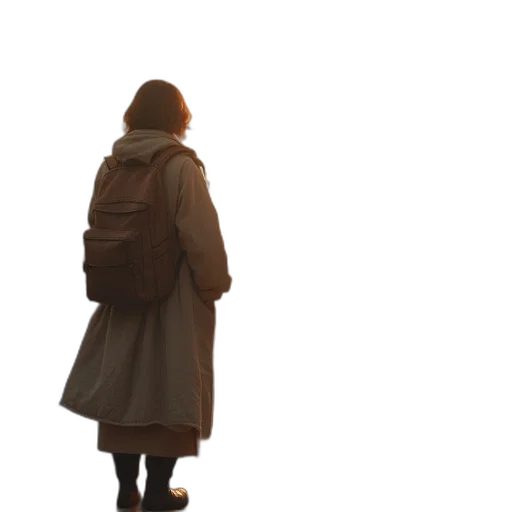 jacket, dress, staff, umbrella, concept art, 3d render, photorealistic, pixel art transparent PNG cut-out
