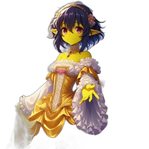 dress, staff, crown, dragon, fantasy art, pixel art, concept art, anime transparent PNG cut-out