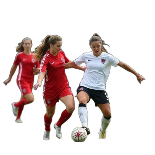 group, women, playing, soccer, grassy, field, one, player transparent PNG cut-out