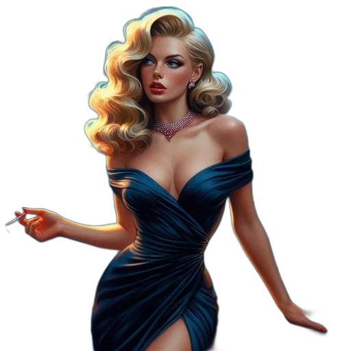 dress, fantasy art, concept art, comic book art, photorealistic, woman, blonde, hair transparent PNG cut-out