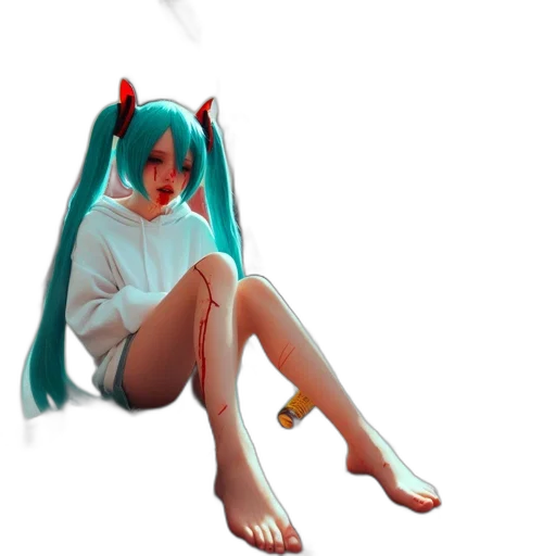 umbrella, weapon, creature, dress, vaporwave, 3d render, anime, concept art transparent PNG cut-out