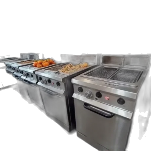 3d render, range, commercial, kitchen transparent PNG cut-out