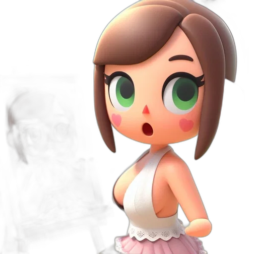 dress, face, creature, staff, 3d render, concept art, photorealistic, cartoon transparent PNG cut-out