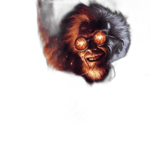 mask, face, creature, hair, concept art, comic book art, photorealistic, fantasy art transparent PNG cut-out