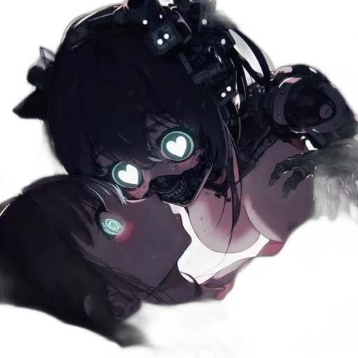 robot, mask, weapon, face, cyberpunk, concept art, anime, fantasy art transparent PNG cut-out