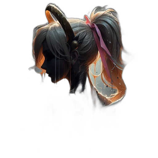 hair, staff, mask, face, concept art, fantasy art, photorealistic, watercolor transparent PNG cut-out
