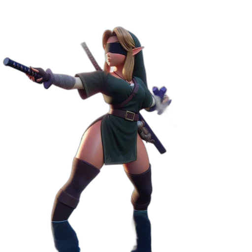weapon, staff, mask, jacket, concept art, 3d render, cyberpunk, pixel art transparent PNG cut-out