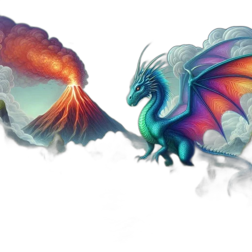 dragon, creature, sword, staff, fantasy art, concept art, watercolor, pixel art transparent PNG cut-out