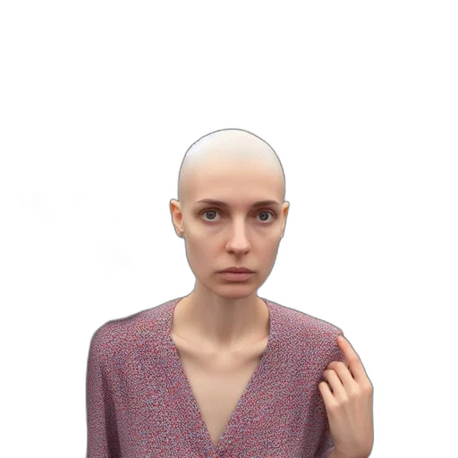 face, robot, hair, mask, 3d render, photorealistic, concept art, cyberpunk transparent PNG cut-out
