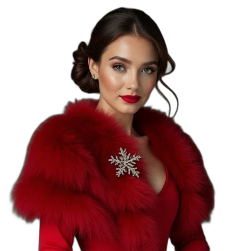 jacket, jewelry, dress, crown, photorealistic, red, woman, wearing transparent PNG cut-out