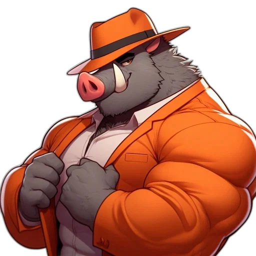 hat, animal, jacket, concept art, cartoon, pixel art, photorealistic, anthropomorphic transparent PNG cut-out