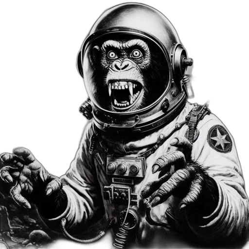 mask, animal, face, creature, comic book art, photorealistic, concept art, outer space transparent PNG cut-out