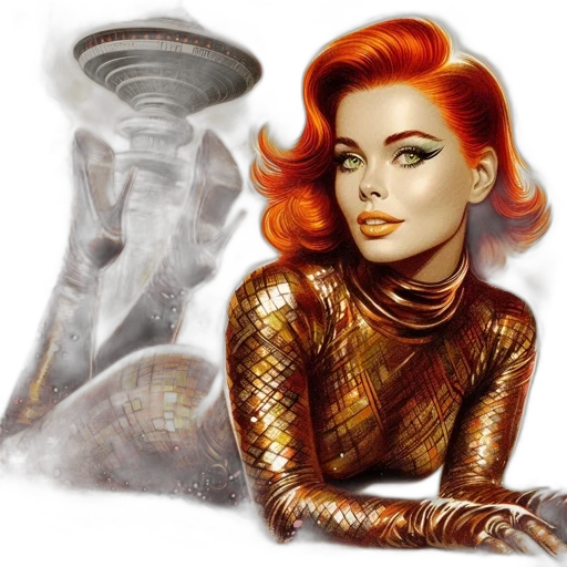 jewelry, comic book art, fantasy art, concept art, photorealistic, outer space, underwater, fire transparent PNG cut-out