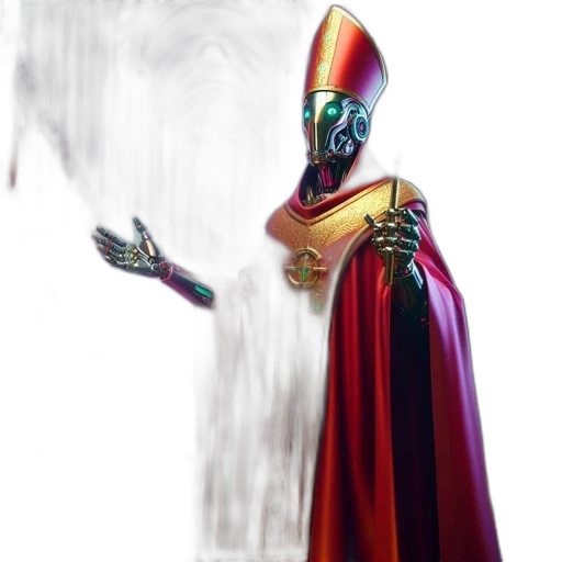 staff, crown, concept art, fantasy art, 3d render, pixel art, robotic, figure transparent PNG cut-out