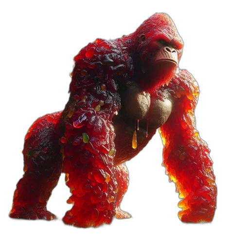 creature, animal, dragon, hair, 3d render, concept art, red, candy transparent PNG cut-out