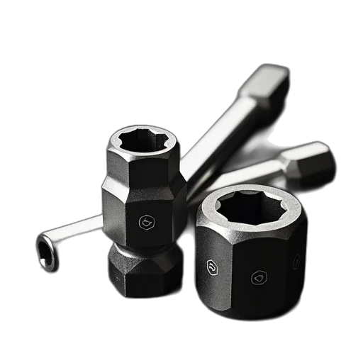 jewelry, weapon, staff, robot, 3d render, set, hexagonal, socket transparent PNG cut-out