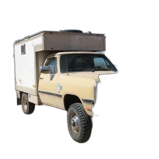 car, 3d render, beige, truck, camper, top, parked, desert transparent PNG cut-out