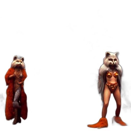 animal, creature, dress, concept art, 3d render, comic book art, pixel art, earth tones transparent PNG cut-out