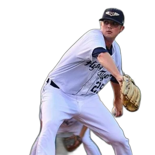 staff, photorealistic, baseball, player, wearing, white, uniform, number transparent PNG cut-out