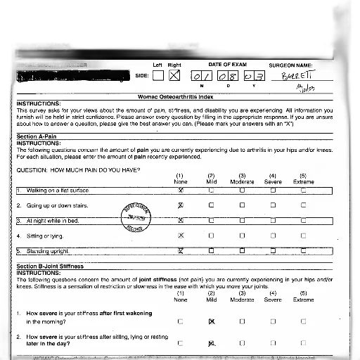 womac, osteoarthritis, index, form, instructions, questions, about, pain transparent PNG cut-out