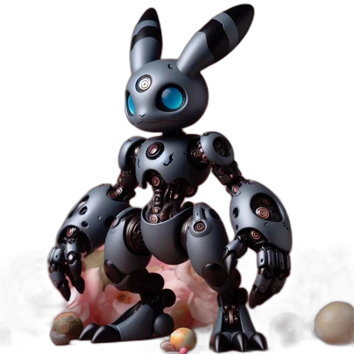 robot, animal, creature, 3d render, concept art, fantasy art, metallic, robotic transparent PNG cut-out